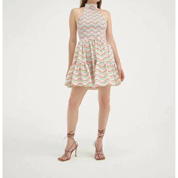 NEW SILKA aurora waves dress in green multi - Picture 1 of 2